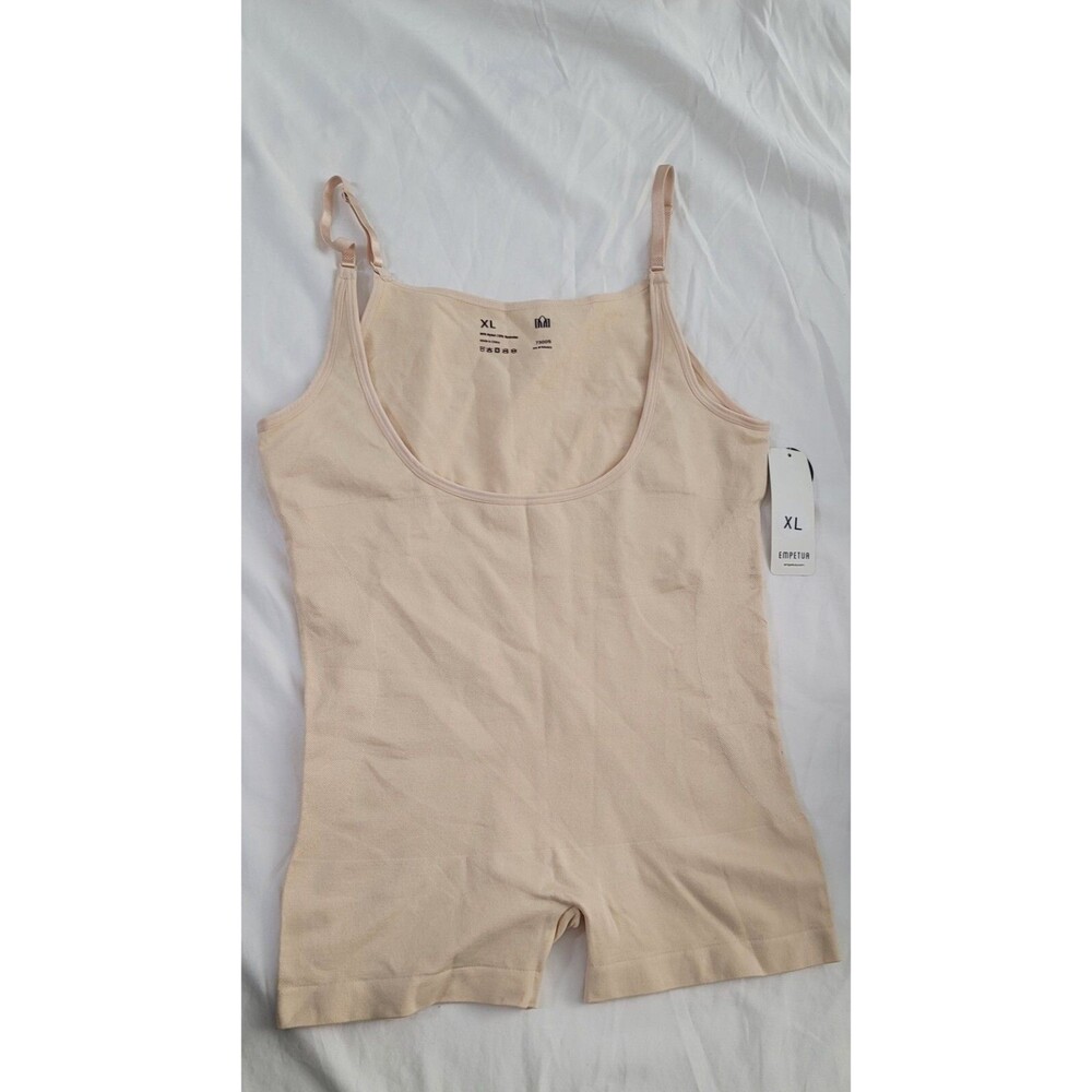 Empetua by Shapermint Womens Sz XL Open Bust Bodysuit Shaper Boyshort 73005 Nude